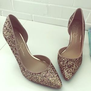 Jessica Simpson glitter pumps